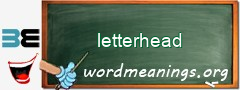 WordMeaning blackboard for letterhead